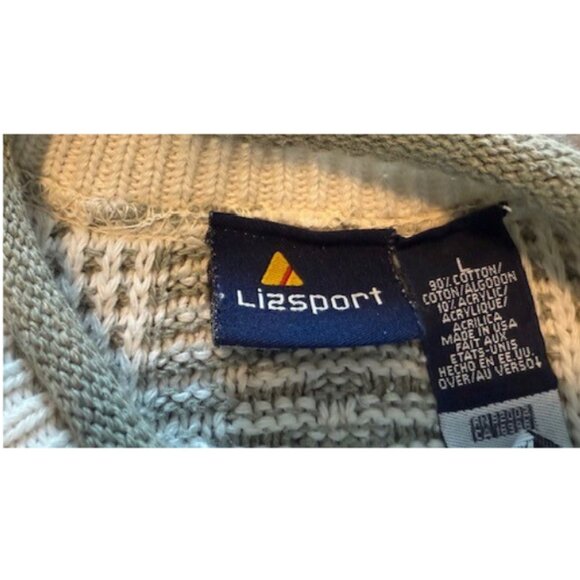 Liz Sport Sweater Women's Size L – Cotton Blend Classic Neutral Knit Made in USA - Picture 3 of 7
